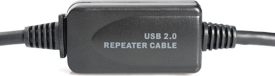 Digitus USB 2.0 Cablu USB-A - USB-A female Negru 20m DA-73102