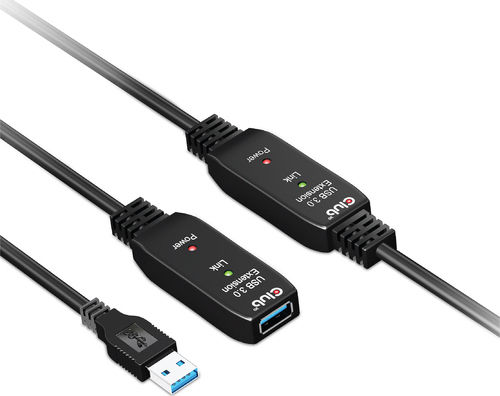 Club3D USB 3.1 Cable USB-A male - USB-A female Μαύρο 10m (CAC-1405)