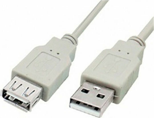USB 2.0 Kabel USB-A-Stecker - USB-A-Buchse Gray 5m 04.001.0120