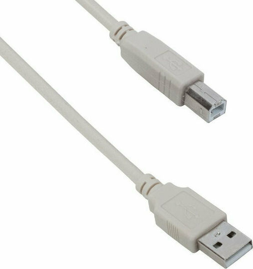 Powertech USB 2.0 Cable USB-A male - USB-B male Γκρι 1.5m (CAB-U073)