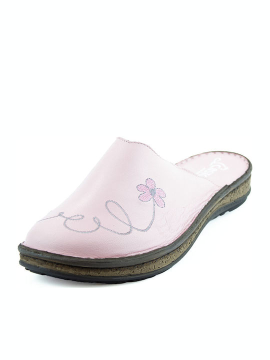 Anatomische Lederne Damen Hausschuhe Rosa