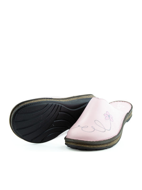 Anatomische Lederne Damen Hausschuhe Rosa