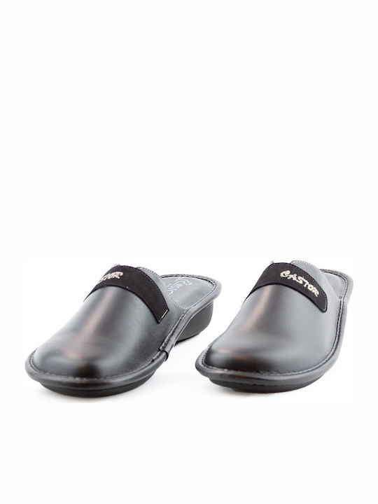 Anatomische Lederne Damen Hausschuhe Schwarze