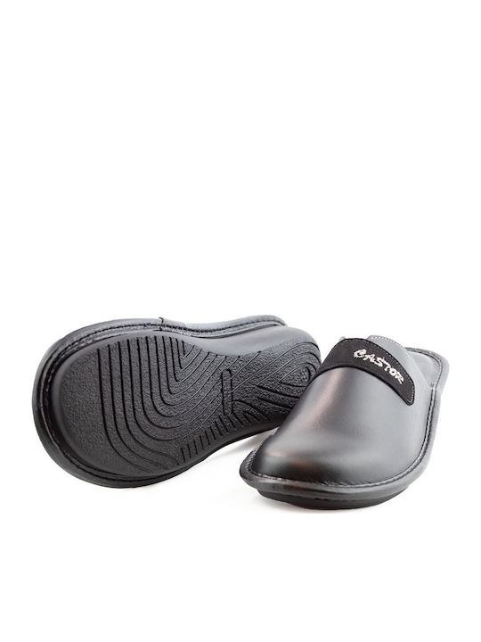 Anatomische Lederne Damen Hausschuhe Schwarze