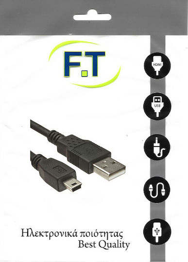 FT Electronics USB 2.0 Kabel USB-A-Stecker - Mini-USB-A-Stecker Schwarz 1.5m FTT16-607