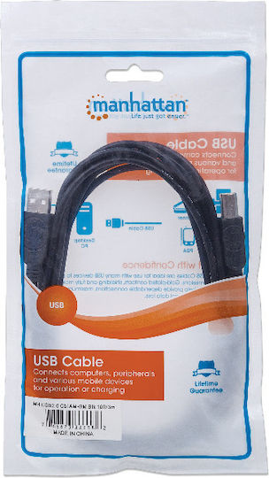 Manhattan USB 2.0 USB-A Male - USB-B Male 3m (333382)