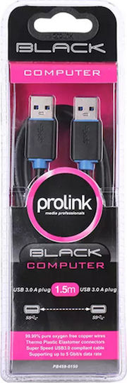 Prolink USB 3.0 Kabel USB-A-Stecker - USB-A-Stecker Schwarz 1.5m PB459-0150