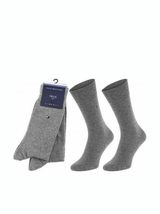 Tommy Hilfiger Men's Solid Color Socks Grey Melange 2Pack