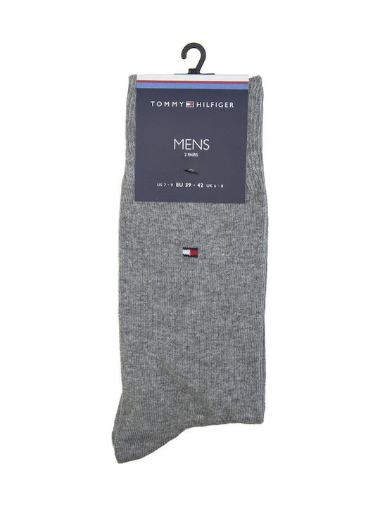 Tommy Hilfiger Men's Solid Color Socks Grey Melange 2Pack