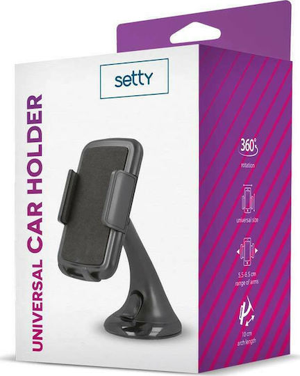 Setty Universal Holder Car Mobile Mount with Adjustable Hooks Black