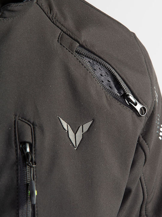 Nordcode X-City Herren Motorradjacke Softshell 4 Jahreszeiten Wasserdicht Schwarz