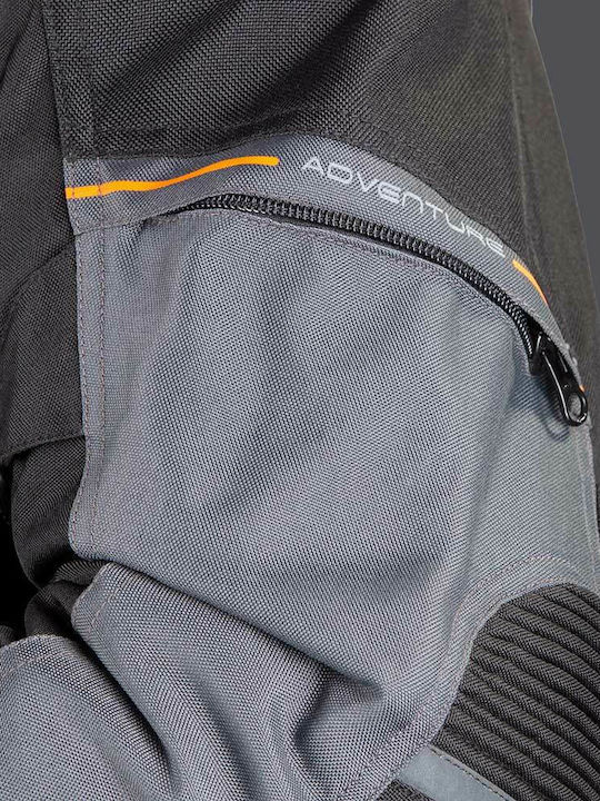 Nordcode Adventure Evo Men's Motorcycle Jacket Cordura 4 Seasons Waterproof Dark Grey/Orange