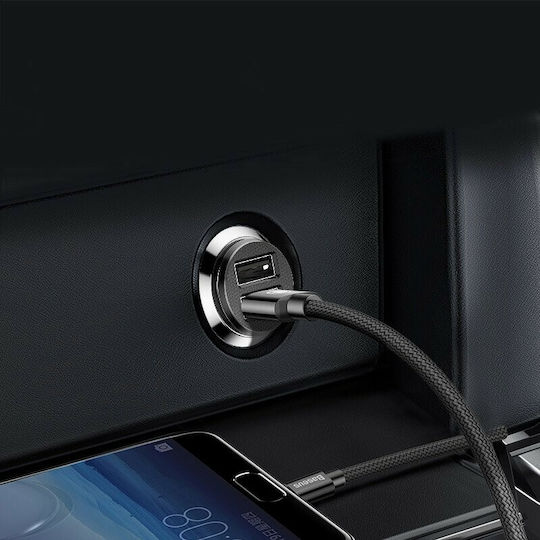 Baseus Grain Auto-Ladegerät 10.5W 3.1A mit Anschlüssen: 2xUSB Weiß Farbe
