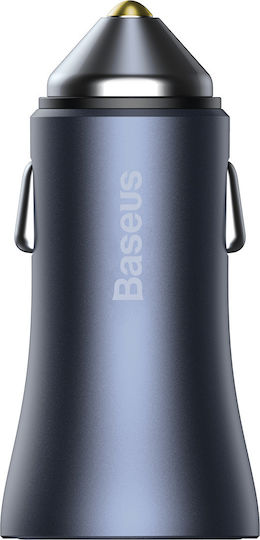 Baseus Car Charger 40W 3A Fast Charging with one Port: 1xUSB Gray Color