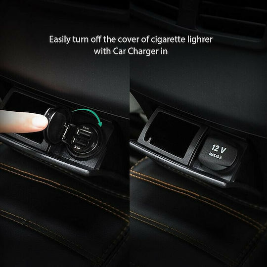 Aukey CC-S1 Car Charger 24W 4.8A with Ports: 2xUSB Black Color