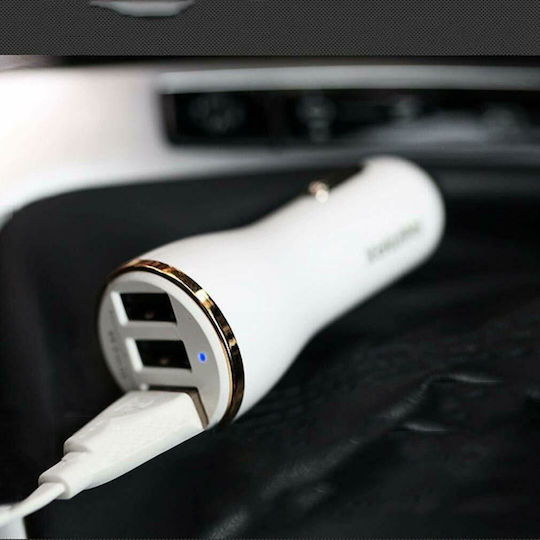 Remax RCC-303 Încărcător Auto 17W 3.4A cu Porturi: 3xUSB Alb Culoare