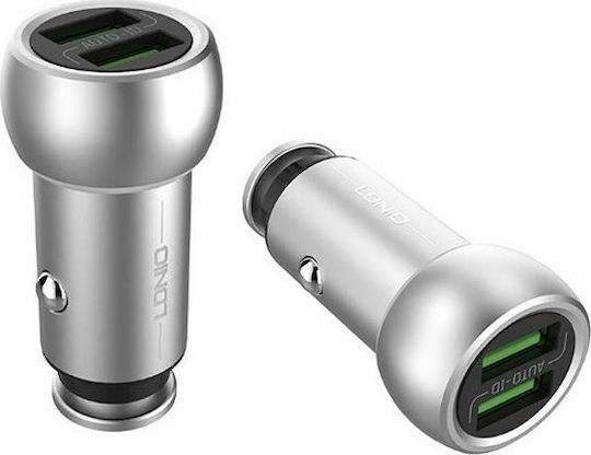 Ldnio C401 Auto-Ladegerät 3.6A mit Anschlüssen: 2xUSB mit Kabel Mikro-USB Gray Farbe