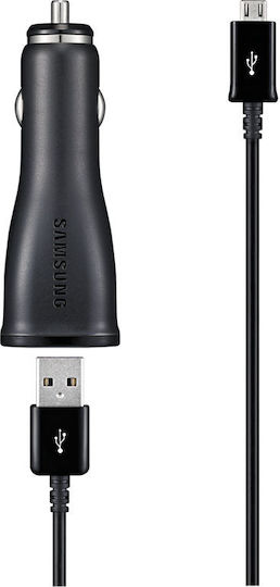 Samsung Φορτιστής Αυτοκινήτου 10W 2A με μία Θύρα: 1xUSB μαζί με Καλώδιο Micro-USB Μαύρος