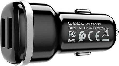 Borofone BZ14A Auto-Ladegerät 20W 3A mit Anschlüssen: 1xUSB 1xType-C Weiß Farbe