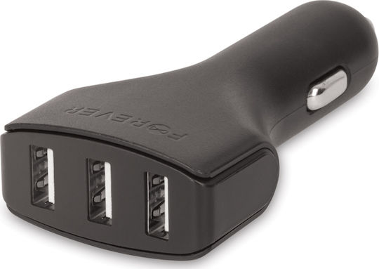 Forever Forever CC-05 Car Charger 4.8A with Ports: 3xUSB Black Color