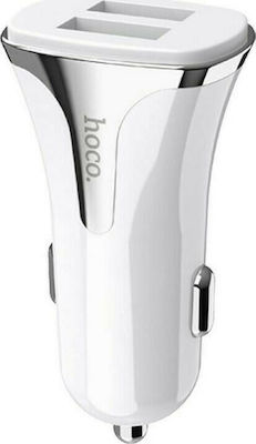 Hoco Car Charger White Z31 Total Intensity 3A Fast Charging with Ports: 2xUSB