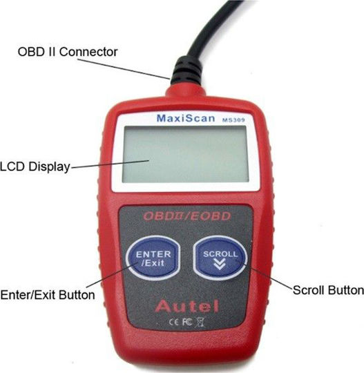 Autel MaxiScan MS309 Διαγνωστικό Αυτοκινήτου Ψηφιακό OBD 2 με Καλώδιο