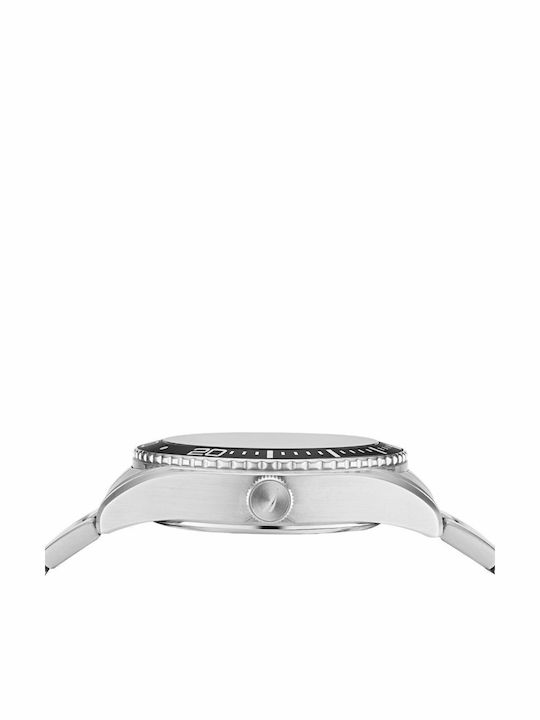 Nautica Ανδρικό Ρολόι 44mm Μπαταρίας με Ασημί Μεταλλικό Μπρασελέ