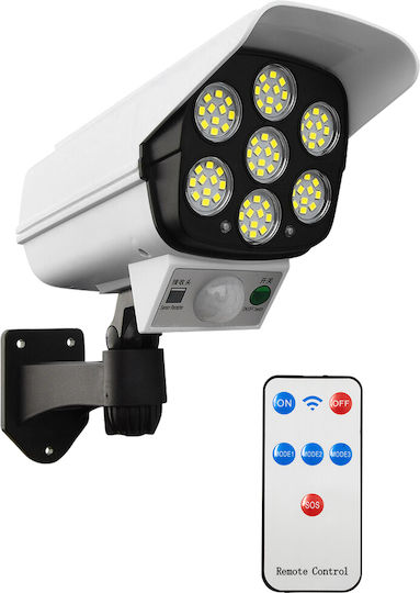 Factory JD-2178T Solar Dummy Surveillance Bullet Camera with LED Lighting White