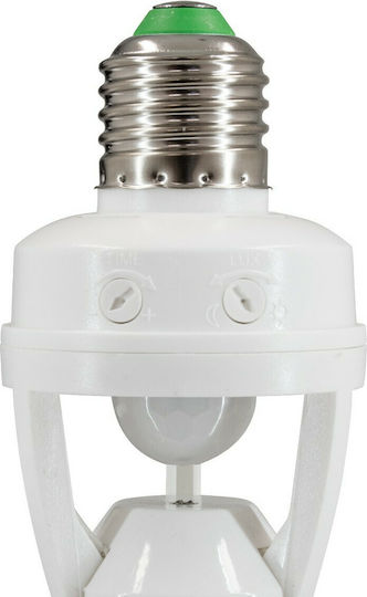 GloboStar Socket Extension for Socket E27 in White color Set 1pcs 75704