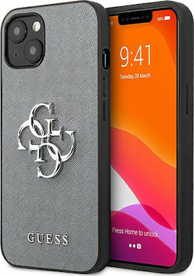 Guess Saffiano 4G Metal Logo Synthetic Back Cover Gray (iPhone 13 mini)