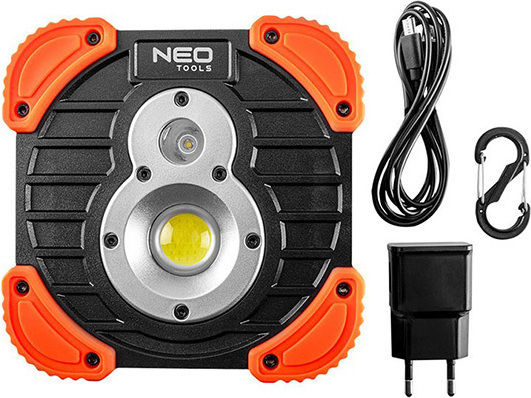 Neo Tools Arbeitsbeleuchtung Wiederaufladbar LED IP44 mit einer Helligkeit von bis zu 250lm