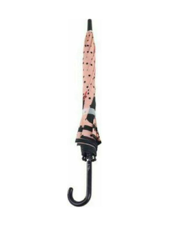Disney Kinder Regenschirm Gebogener Handgriff Automatisch Rosa mit Durchmesser 45cm.