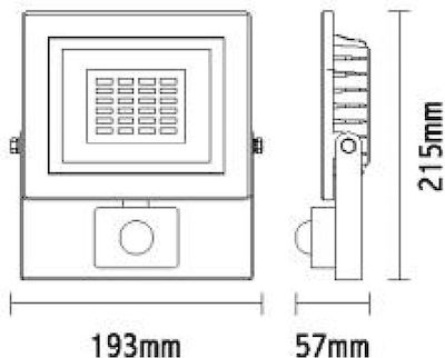 Aca Wasserdicht LED Flutlicht 30W Warmes Weiß mit Bewegungssensor und Fotowiderstand IP66