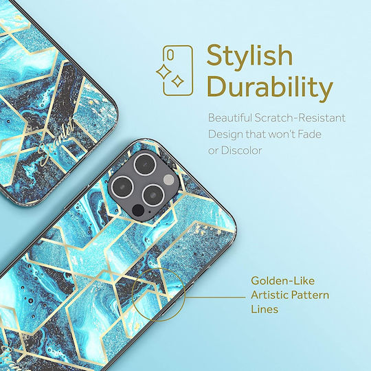 Ghostek Stylish Scarlet Back Cover Σιλικόνης Blue Waves (iPhone 12 Pro Max)