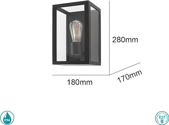 SoleLuce Стенен Външен Плафон E27 IP54