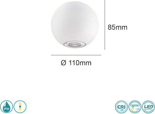 SoleLuce Επιτοίχια Εξωτερική Πλαφονιέρα LED IP54