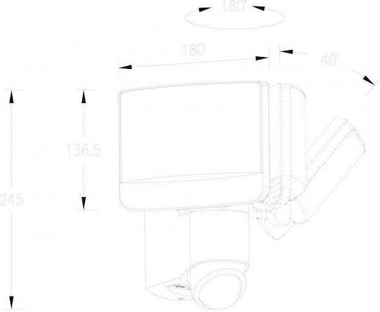 Lutec Sunshine Στεγανός Προβολέας LED 7.5W Ψυχρό Λευκό 5000K με Αισθητήρα Κίνησης IP44