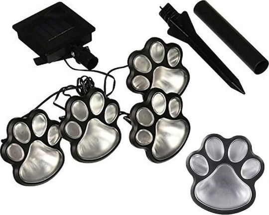 Lightex Paw Σετ 4 Ηλιακά Φωτιστικά Δαπέδου Ψυχρό Λευκό 7500K με Φωτοκύτταρο IP44 3.5x3.5εκ.