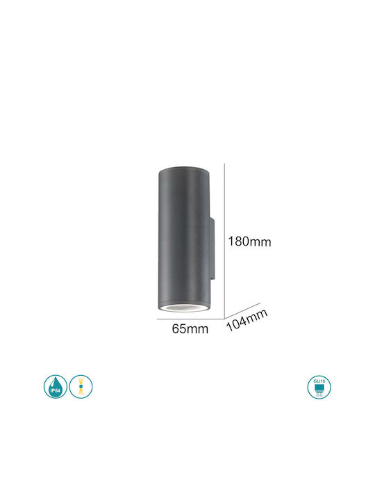 SoleLuce Wandmontiertes Außen-Spotlight GU10 IP54