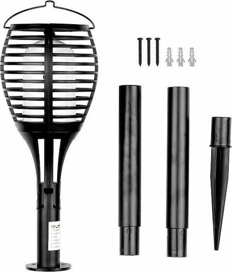 V-TAC Spiked Solar Light Torch 1W 5lm Warm White 3000K with Photocell IP44 10cmx10cmx65cmcm