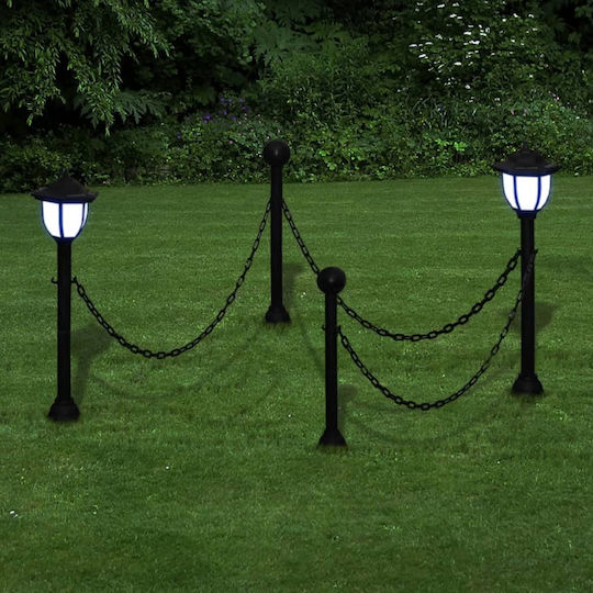 vidaXL Set of 4 Stake Solar Lights Lanterns Cold White with Photocell