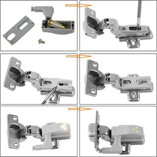 LED Light Hinge for Cabinets with Battery Powered and Photocell 1pcs
