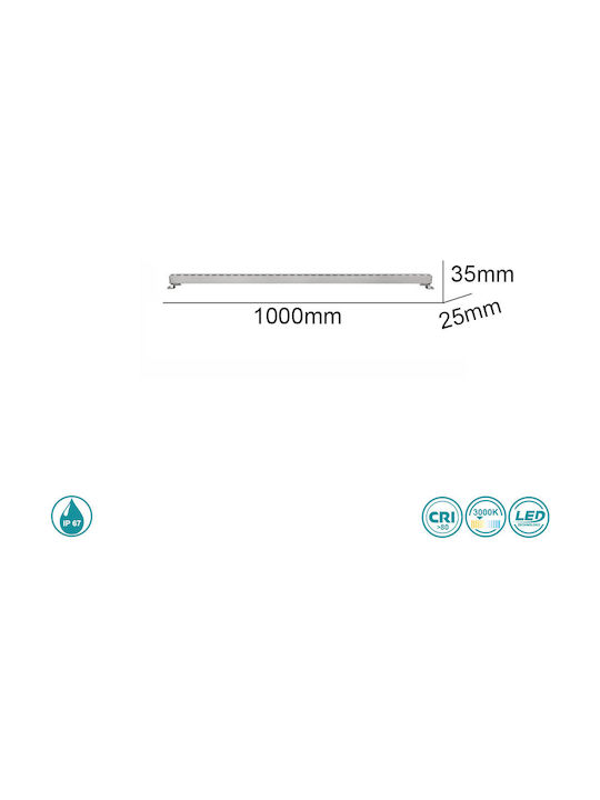 SoleLuce Außenstehlampe Wall Washer 300W IP67 Silber
