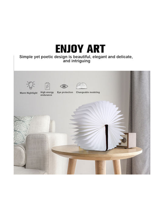 Gingko Διακοσμητικό Φωτιστικό Wood Grain LED Ρυθμιζόμενο Λευκό Βιβλίο