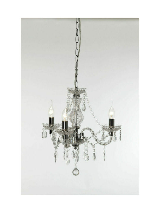 Trio Lighting Luster Полилей 3xE14 с Свещи Прозрачен R11073000