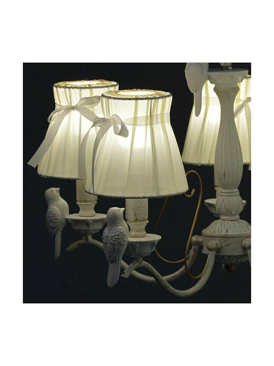 Aca Ekavi Πολυέλαιος 3xE14 Ø58cm με Καπέλα Λευκός EG166083PW