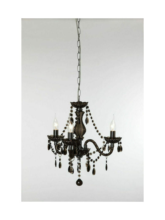 Trio Lighting Luster Chandelier Candlestick 3xE14 Black 46cm Fume R11073002