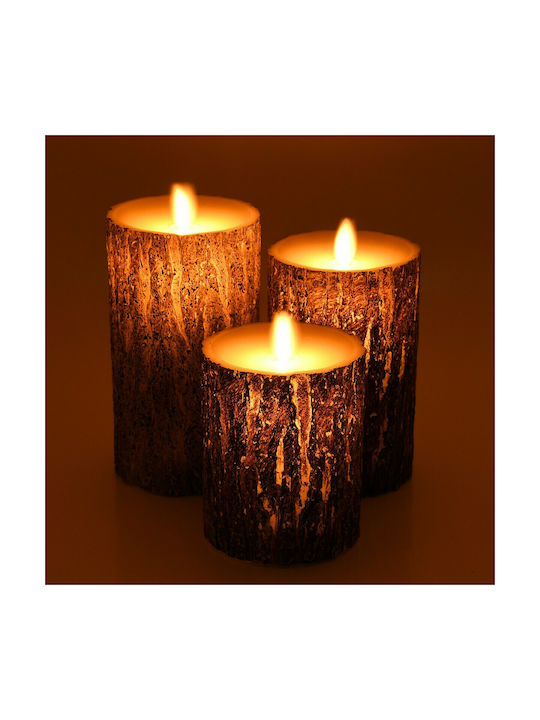 GloboStar Lămpi Decorative Pentru Masă LED Alb Cald 3000K Lumânare 3 Buc 7.5 cm