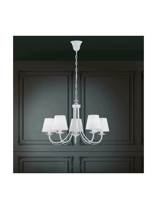 Trio Lighting Cortez Candelabru 5xE14 Ø66cm Alb 110600531