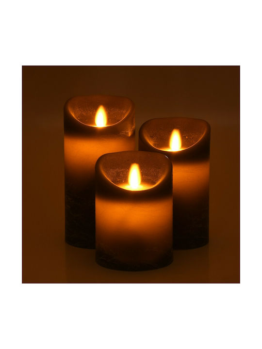 GloboStar Dekorative Lampe Wachs-Politur Gray 3Stück